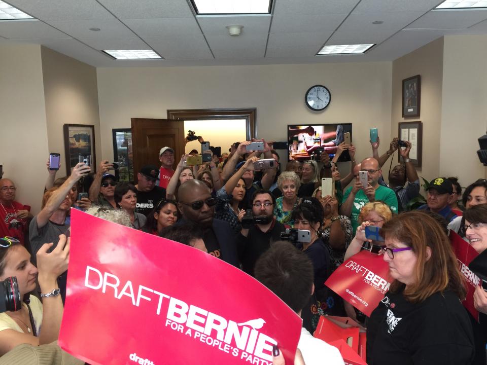 Draft Bernie petitioners in Bernie Sanders' office on September 8, 2017.